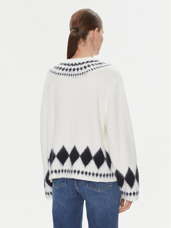 Tommy Hilfiger Tommy Hilfiger Džemper Fairisle WW0WW40089 Écru Oversize