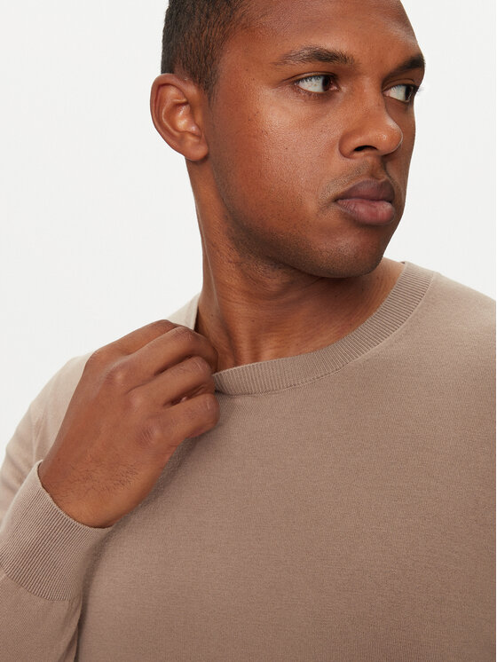 Sisley Sisley Пуловер 10F2S1C78 Бежов Slim Fit