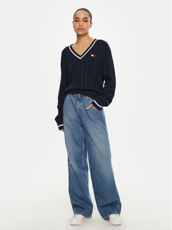 Tommy Jeans Tommy Jeans Sweater DW0DW19885 Sötétkék Regular Fit