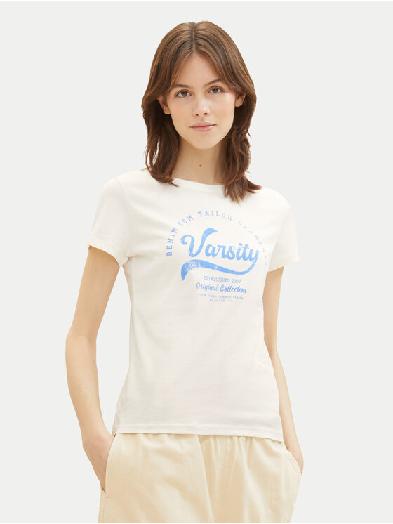Tom Tailor Denim Tom Tailor Denim T-shirt 1040185 Bijela Regular Fit