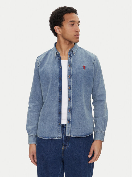 AMI Paris AMI Paris Farmering USH063.DE0056 Kék Regular Fit