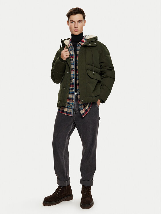 Jack & Jones Jack & Jones Geacă de iarnă Carl 12256901 Verde Straight Fit