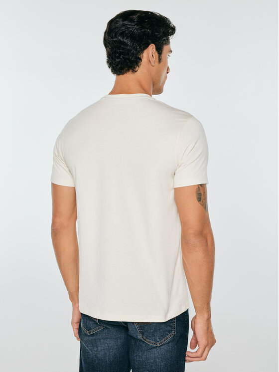 BIG STAR BIG STAR T-Shirt NEVISSER Kremowy Basic Fit