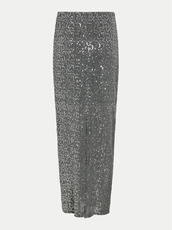 Vila Vila Spódnica maxi Sanadu 14101820 Srebrny Regular Fit