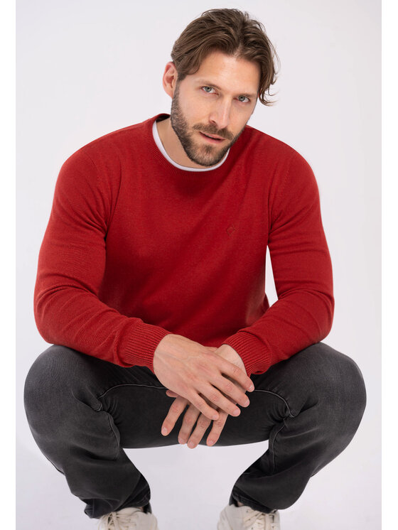 Volcano Volcano Sweter M03161-W24 Czerwony Regular Fit