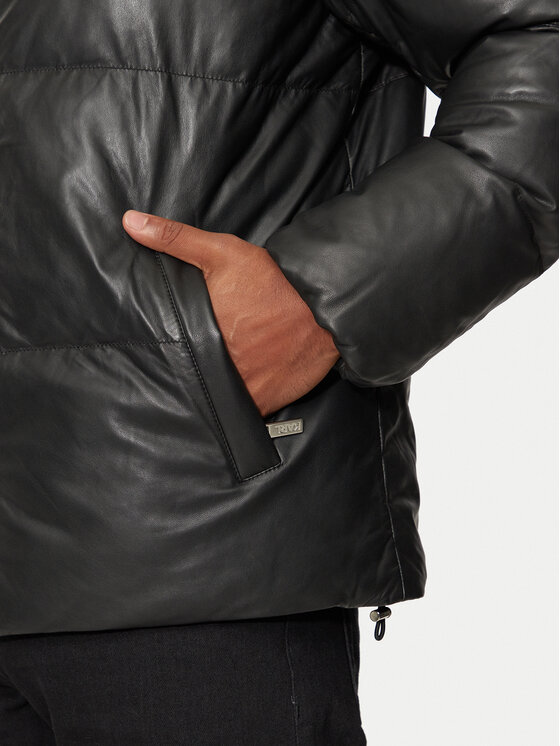 KARL LAGERFELD KARL LAGERFELD Kožená bunda 555010 544415 Černá Regular Fit