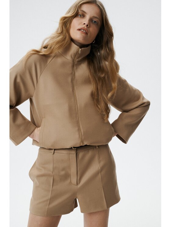 MARI PRETI MARI PRETI Bunda bomber Woolheaven Hnědá Regular Fit