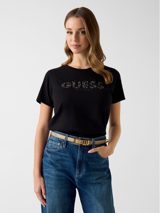 Guess Tričko 182375 Čierna Classic Fit