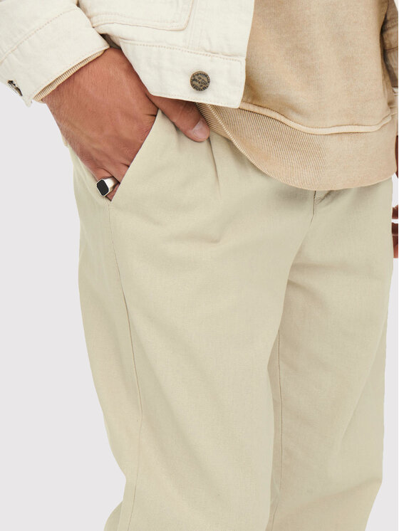 Only & Sons Only & Sons Pantaloni din material Leo 22013002 Bej Regular Fit