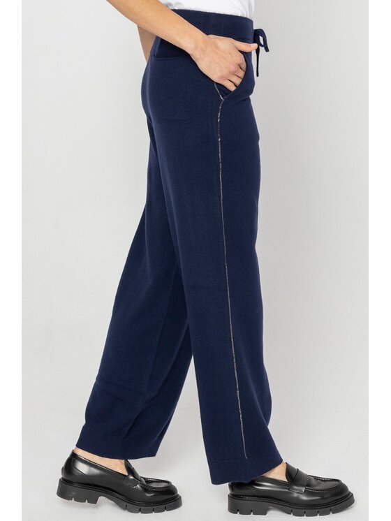 Deni Cler Milano Deni Cler Milano Spodnie dresowe T-DC-554D-D5-90-58-1 Granatowy Loose Leg