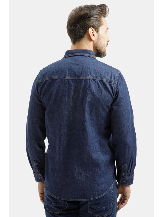 Cross Jeans Cross Jeans Koszula jeansowa A 222-029 Niebieski Regular Fit