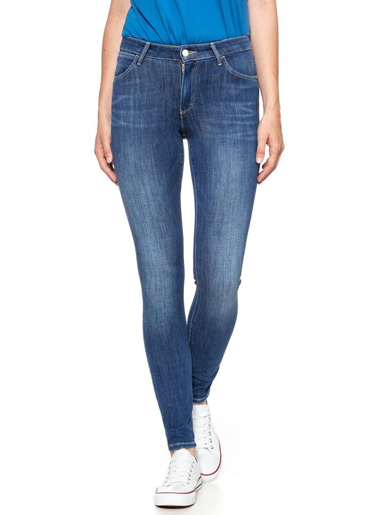 Wrangler Wrangler Jeansy SUPER SKINNY Niebieski Skinny Fit
