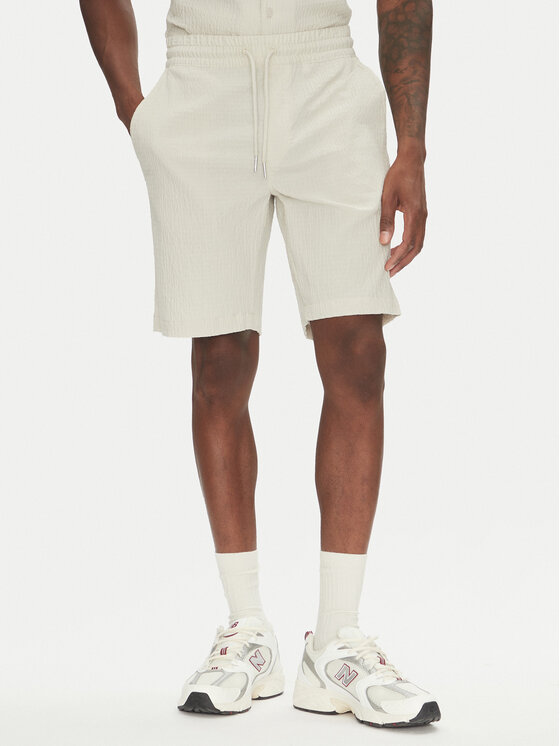 Lindbergh Lindbergh Комплект от риза и текстилни шорти 30-203575SET Бежов Regular Fit