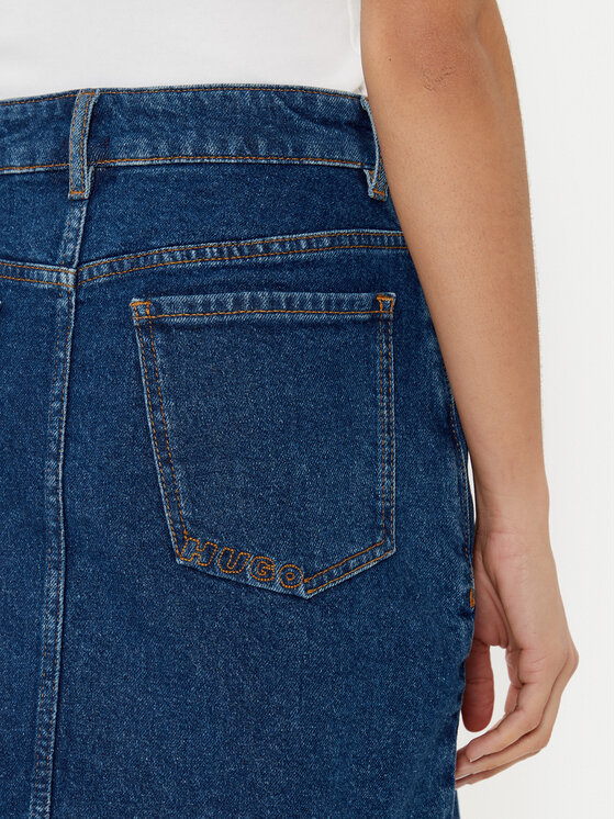 HUGO HUGO Spódnica jeansowa mini Gavade 50530320 Niebieski Slim Fit