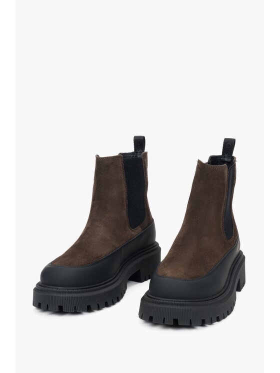 Estro Estro Μποτάκια με λάστιχο ER00116035 Καφέ