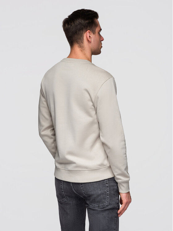 Ombre Ombre Bluza OM-SSBN-0271 Szary jasny Regular Fit