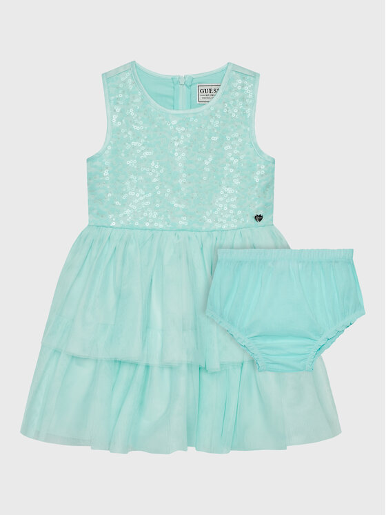 Guess Guess Елегантна рокля A3RK26 KBL10 Зелен Regular Fit