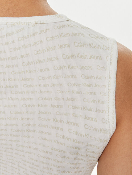 Calvin Klein Jeans Calvin Klein Jeans Top J20J223163 Biały Slim Fit