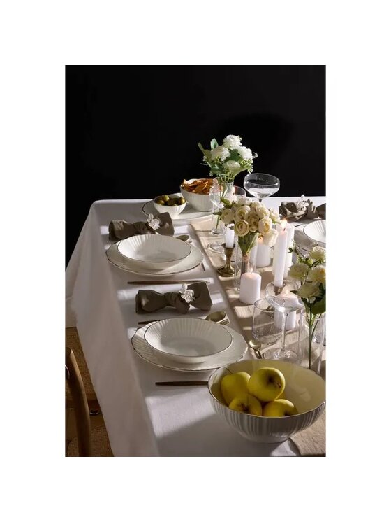 MIAhome MIAhome Komplet talerzy obiadowych porcelanowych 6 szt. Daphne Biały