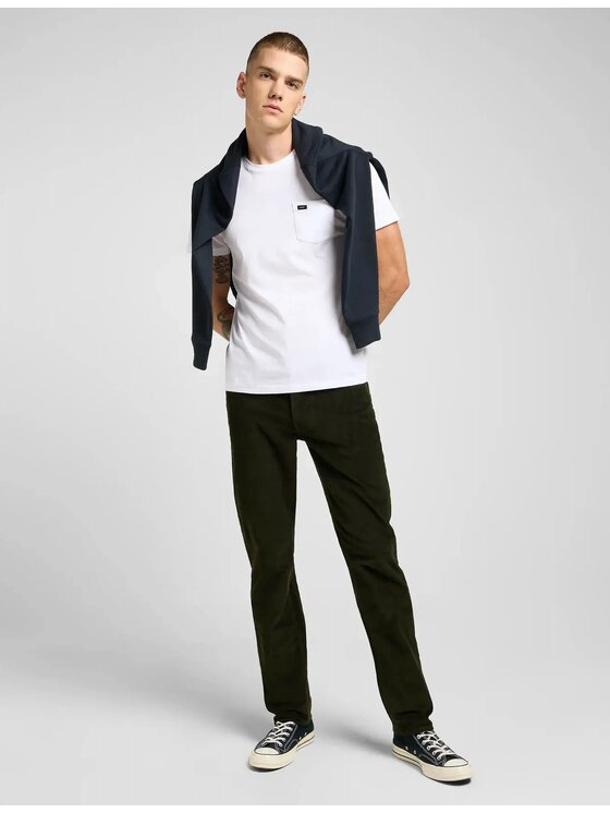Lee Lee Spodnie materiałowe DAREN ZIP FLY Zielony Straight Fit