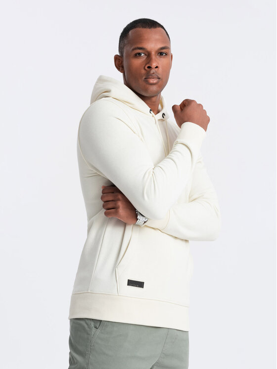 Ombre Ombre Mikina OM-SSBN-0161 Écru Regular Fit