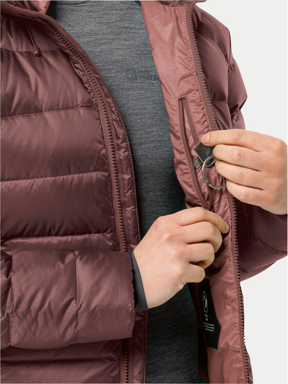 Jack Wolfskin Jack Wolfskin Pernata jakna Nebelhorn Down Hoody 1207091 Tamnocrvena Regular Fit