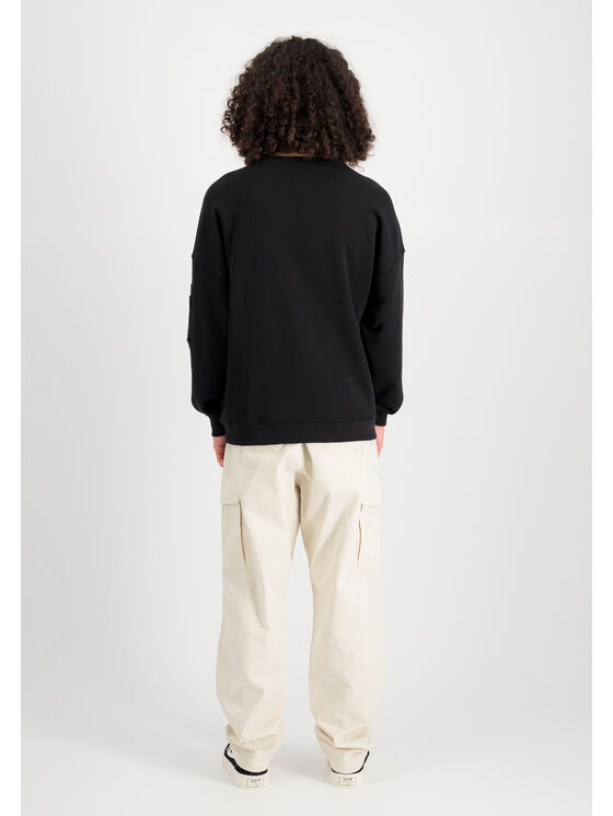 Alpha Industries Alpha Industries Bluza Alpha Essentials Rubber Logo Sweatshirt Czarny Relaxed Fit