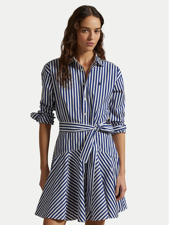 Polo Ralph Lauren Košeľové šaty 211929600003 Modrá Regular Fit