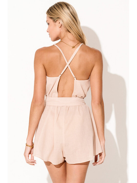 Love and Hate Love and Hate Jumpsuit Layla Beige Casual Fit