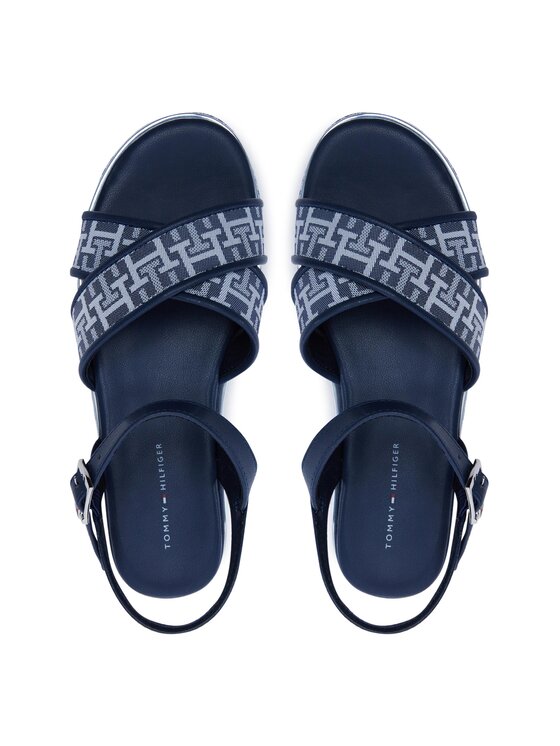 Tommy Hilfiger Sandalen Logo Oll Over Platform Sandal T3A2 33256 0325 S Dunkelblau Modivo