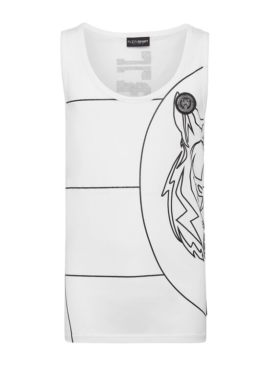 Plein Sport Plein Sport Tank top 1783 Biały Regular Fit