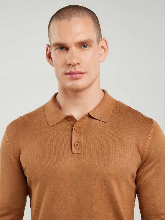 BIG STAR BIG STAR Sweter BRADSON Brązowy Basic Fit
