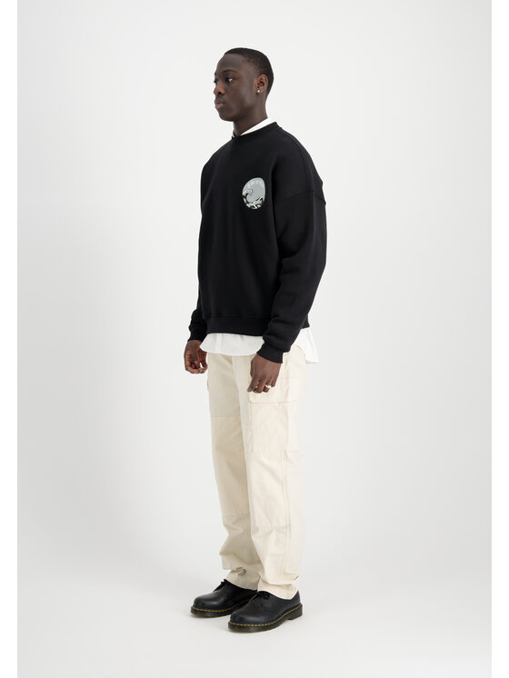 Alpha Industries Alpha Industries Bluza Japan Wave Warrior Sweatshirt Czarny Relaxed Fit