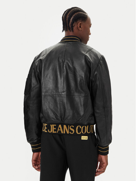 Versace Jeans Couture Versace Jeans Couture Kožená bunda 79GAVP06 CPPS3 Černá Regular Fit