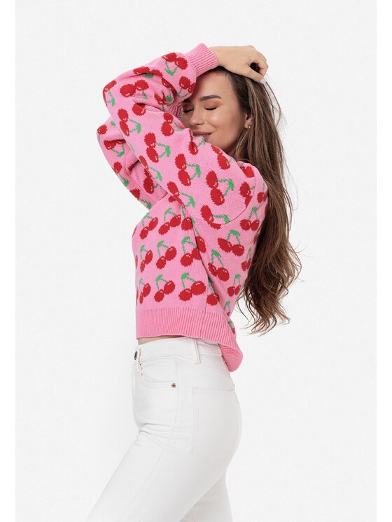 LAURELLA LAURELLA Sweter 6TU001 Różowy Regular Fit