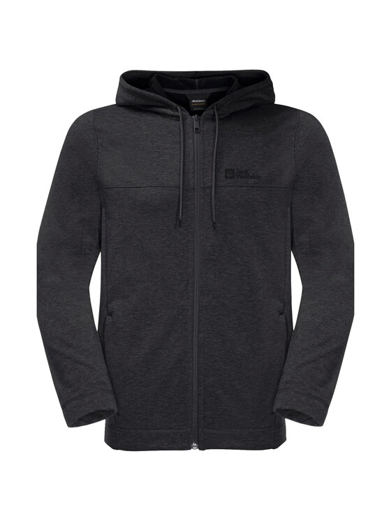Jack Wolfskin Jack Wolfskin Felpa Jack Wolfskin Waldsee Hooded Jkt M Nero Regular Fit