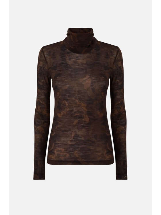 PINKO PINKO Golf Brendola Dolcevita Brązowy Slim Fit