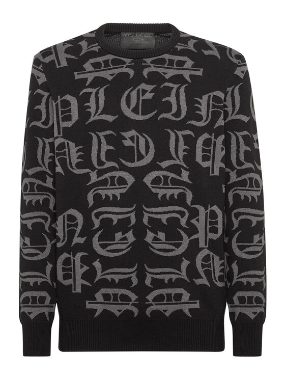 PHILIPP PLEIN PHILIPP PLEIN Sweter 23767 Czarny Regular Fit