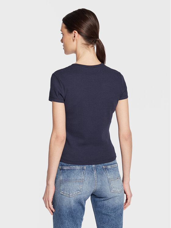 Tommy Jeans Tommy Jeans T-Shirt Essential DW0DW14876 Σκούρο μπλε Slim Fit