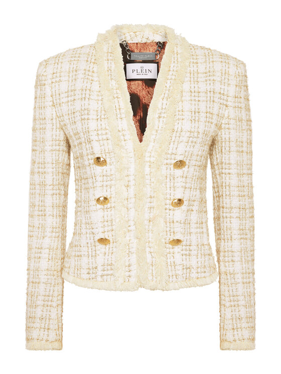 PHILIPP PLEIN PHILIPP PLEIN Marynarka 24271 Biały Loose Fit