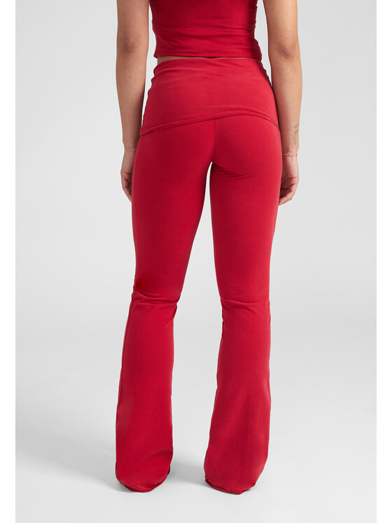 Style Republic Style Republic Legginsy Foldover Pants Czerwony Athletic Fit
