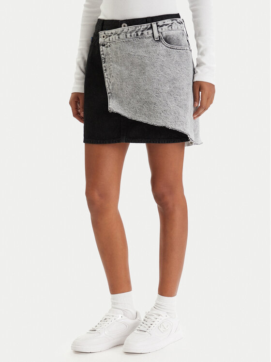 Karl Lagerfeld Jeans Karl Lagerfeld Jeans Džinsinis sijonas B1W12015 Pilka Regular Fit