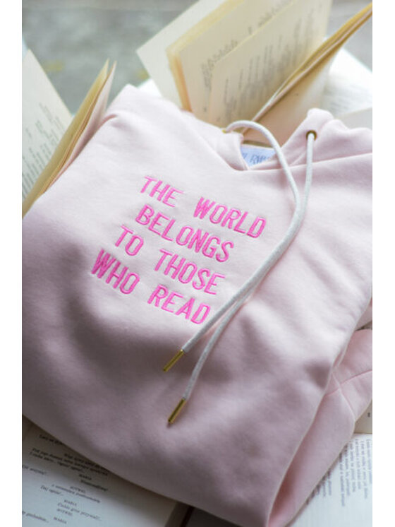White Rvbbit White Rvbbit Bluza The world belongs to those who read Różowy Regular Fit