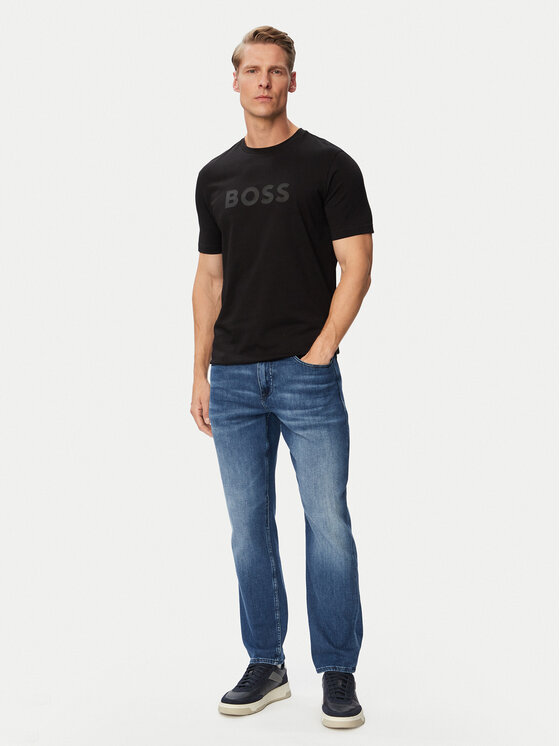 BOSS BOSS Tricou Logo 50566504 Negru Regular Fit
