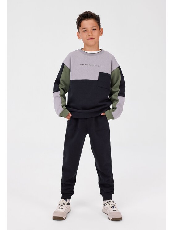minoti minoti Komplet dresowy 33FLEECE262 Czarny Regular Fit