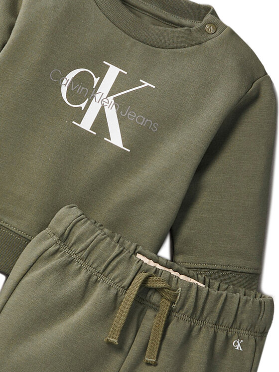 Calvin Klein Jeans Calvin Klein Jeans Jogginganzug Monogram IN0IN00017 Grün Regular Fit