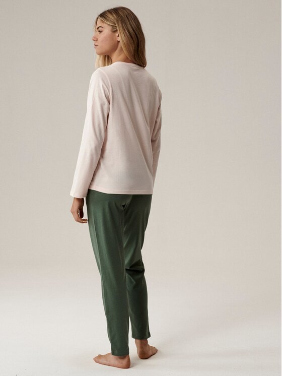 Atlantic Atlantic Piżama Embroidery Zielony Regular Fit