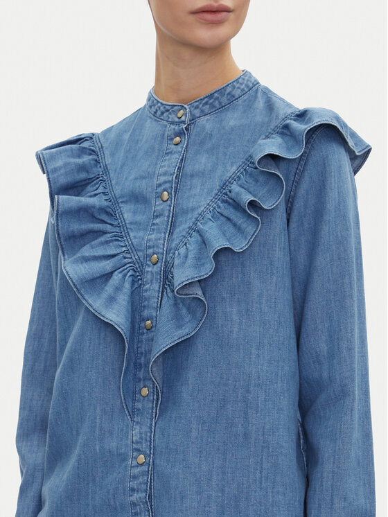 Pepe Jeans Pepe Jeans džínsová košeľa Katia PL305092 Modrá Regular Fit