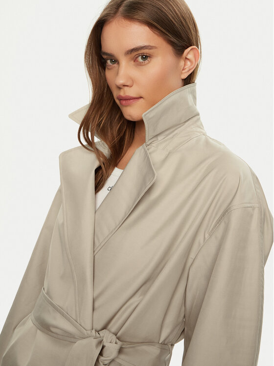 Calvin Klein Calvin Klein Trench 00040WL546 Bej Regular Fit