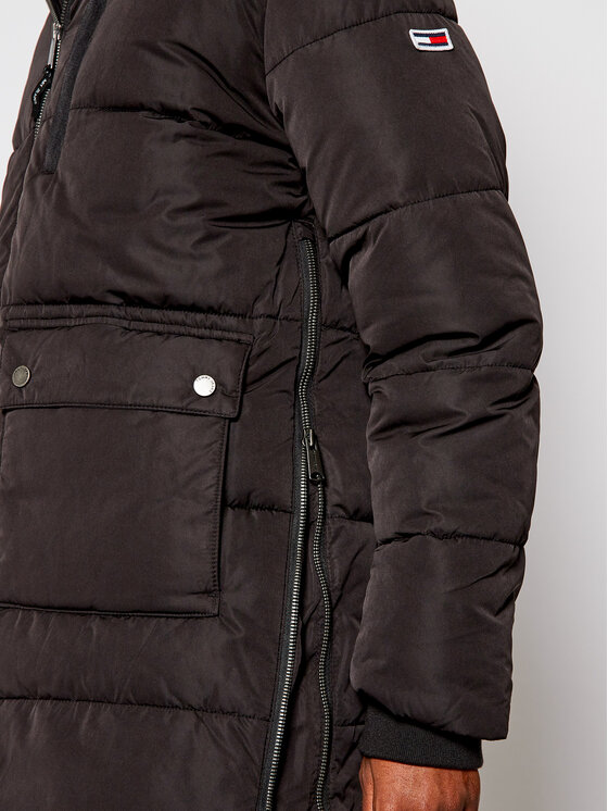 Tommy Jeans Pūkinė striukė Hooded Puffa DW0DW09142 Juoda Regular Fit •  Modivo.lt